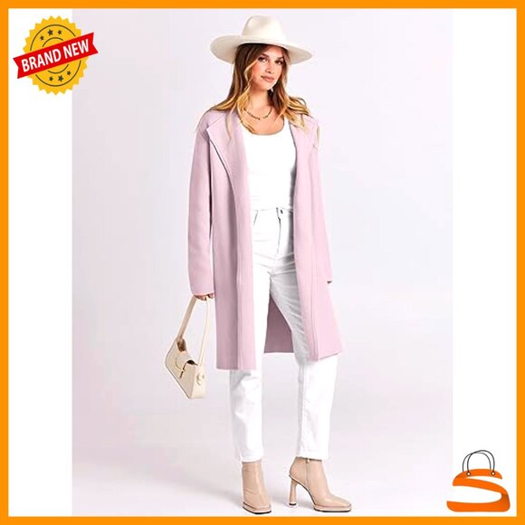 Oversized Knit Cardigan Lapel Trench Coatigan Chic Elegant Fall Casual Wear - Picture 5 of 7